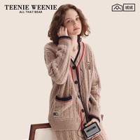 Teenie Weenie小熊睡衣女款秋冬季长袖2024新款加绒加厚春秋家居服 米咖色 均码