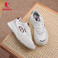 乔丹（QIAODAN）【79特惠】健步鞋女网面透气减震轻便跑步鞋运动鞋百搭通勤 象牙色/原浆色 -4011 35