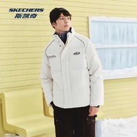 斯凯奇（Skechers）羽绒服男女同款冬季短款立领鸭绒保暖防风防泼水科技夹克风衣外套 【石墨烯科技】玉石白/01NJ M