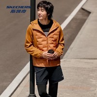斯凯奇(Skechers)男士秋冬季羽绒外套梭织短款羽绒外套 红茶色/00RN L