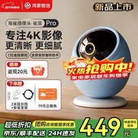 华为智选鸿蒙智选800万摄像头监控器360度无死角带夜视全景手机远程语音通话海雀室内家庭看护器雀蛋Pro 【内置128GB内存卡】隐私加密