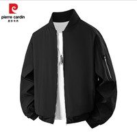 皮尔卡丹(pierre cardin)纯色简约外套男2025秋季新款潮流百搭立领夹克男休闲上衣外套男 黑色 L