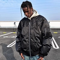 MEDMBLACK黑线超高充绒量星星尼龙MA1保暖羽绒服休闲外套 黑色 S