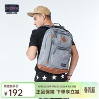 JANSPORT杰斯伯双肩包女学生男包皮革底休闲背包书包  T13Y0LR 条纹灰