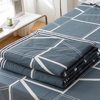 流川枫 纯棉宽幅喷气印花全棉夏被亲肤透气夏凉被子 Ln-灰色魔方 单夏被150*200cm