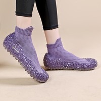 戈伦鲨健身房专用运动鞋袜减震轻便弹力防滑软底跳绳操瑜伽撸铁深蹲单车 靛紫色【弹力球底】 38-39码