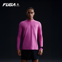 KAILAS FUGA凯乐石半开胸功能长袖T恤男款透气户外运动越野跑徒步登山速干衣 电光紫粉 M