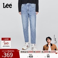 Lee【张凌赫代言】25早秋新品413标准高腰小直脚中蓝色女牛仔裤潮 中蓝色 24