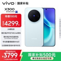 vivo X300 12GB+256GB 自在蓝 蔡司2亿超级主摄 蔡司APO超级长焦 5年持久流畅OriginOS 6 拍照 AI手机