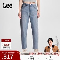 Lee【张凌赫代言】413标准高腰小直脚五袋款浅蓝色女牛仔裤潮流 浅蓝色 24
