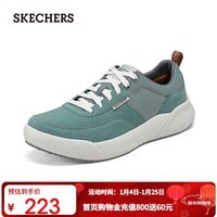 斯凯奇（Skechers）2025新款秋冬男鞋时尚百搭板鞋软底舒适运动休闲鞋211011 水蓝色/绿色/AQGR 41.5