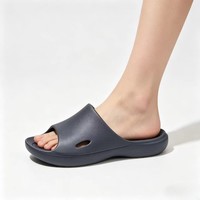 京喜指数 夏季居家用浴室内防滑静音不臭脚情侣凉拖鞋男 藏青色 40-41