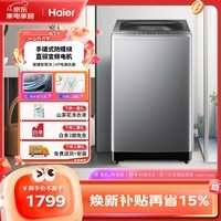 海尔(Haier)全自动波轮洗衣机11/13KG直驱变频一级能效节能电离除菌洗筒自洁防缠绕智能家用超大容量洗衣机 手搓洗+纳米微泡净+除菌螨+筒自洁 波轮 13kg