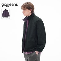 gxgjeans男装 双面穿工装风休闲宽松立领夹克外套男 26年春新品 黑色 M (170)