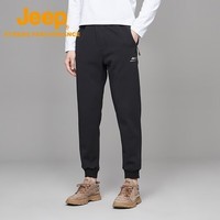 Jeep休闲裤男户外运动裤子男柔软舒适针织裤防风保暖束脚长裤男6647