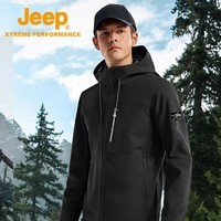 Jeep风盾软壳衣男户外防水防风防寒保暖冲锋衣夹克外套男士运动登山服