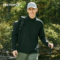 探拓(TECTOP)情侣长袖上衣轻薄圆领运动透气T恤2422139TX男款经典黑L