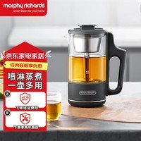 摩飞电器（Morphyrichards）养生壶电水壶迷你家用煮茶器煮茶壶 全自动多功能热水烧水壶花茶壶便携小型一体式保温养生杯 灰色+萃取篮 0.5L
