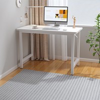木匠印记电脑桌家用简易写字学生书房卧室靠墙长条窄款现代圆角桌子 清仓特价【单层】暖白色80CM