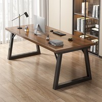 木匠印记电脑桌台式办公电脑桌经济型现代大板桌加厚结实电脑桌子 补贴【升级加粗加厚】黑胡桃色100cm