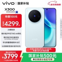 vivo X300 12GB+256GB 自在蓝 蔡司2亿超级主摄 蔡司APO超级长焦 5年持久流畅OriginOS 6 拍照 AI手机