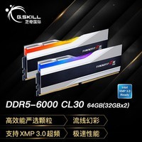 G.SKILL芝奇（G.SKILL）64GB(32Gx2)套装 DDR5 6000频率 台式机内存条-幻锋戟RGB灯条(科技银)/C30