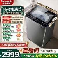 松下（Panasonic）大海豹 波轮洗衣机 全自动家用 12KG大容量除螨洗抗菌波盘 XQB120-Q201