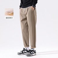 布衣传说 天丝莱赛尔 秋季新款休闲裤子男款宽松百搭锥形长裤 卡其 XL