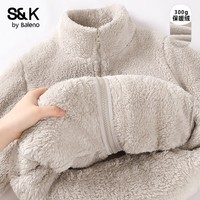班尼路（Baleno）S&K系列外套女装开衫上衣服2026冬季新款舒棉绒保暖重磅时尚长袖6 灰#纯色 【柔软亲肤】 S