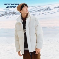 斯凯奇（Skechers）运动羽绒服秋冬新款男女同款加厚保暖羽绒服外套 棉花糖白/0074 M