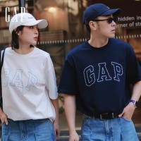 盖璞Gap男女装2026春季新款纯棉logo字母宽松短袖T恤百搭上衣868224 海军蓝 M (170/92A)亚洲尺码
