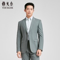 雅戈尔（YOUNGOR）西服男712款套西上衣春夏套西上衣正装西服商场同款  合款 绿色YOTN222712SIY上衣 L 175/96A