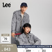Lee26春夏新品舒适版翻领浅灰色男女同款骑士牛仔夹克外套休闲潮 浅灰色（尺码偏大，拍小一码） L