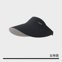 MissWiss双面防晒帽女士夏季户外防紫外线遮阳帽百搭显脸小空顶帽 女神黑 【17.5cm帽檐】 可调节易收纳 可调节(54-58cm)