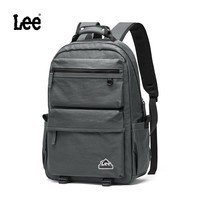 Lee双肩包男大容量出差通勤电脑包户外登山旅行背包学生书包 青灰色