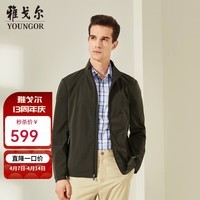 雅戈尔（YOUNGOR）行政夹克男行政夹克单行政夹克茄克男外套 墨绿GJJK424998PQA L 175/96A