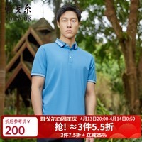 雅戈尔（YOUNGOR）短袖POLO衫男翻领棉赛莱尔棉弹柔滑舒适POLO衫新品 灰蓝 2XL