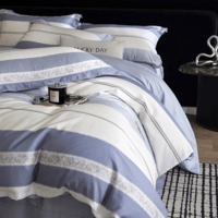 索隆全棉长绒棉60支贡缎活性印花四件套 纯棉贡缎大版印花床品套件 WTS33伊格兰 1.5m床 床单款 (被套200*230cm) 四件套