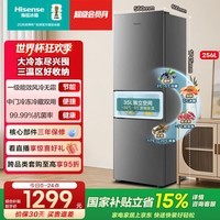 海信256升一级节能小冰箱小型无霜冰箱家用节能三开门家电国家补贴以旧换新BCD-256E3SRNKD 【价保618】