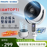 飞利浦（PHILIPS）空气循环扇电风扇落地扇家用小风扇台地两用轻音遥控低噪3D摇头扇  2242CFD「遥控款 累计销售1W+」