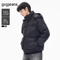 gxgjeans男装冬季短款连帽羽绒服 2色可选 黑色 L 175