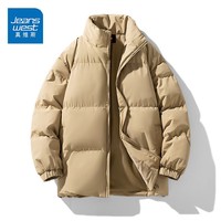 真维斯（Jeanswest）棉服男女同款冬季保暖面包服2025新款加厚百搭棉袄情侣款棉衣外套 卡其 纯色 2XL