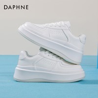 达芙妮厚底小白鞋女款2025新款秋季爆款板鞋子女增高百搭休闲鞋JD 白色 40
