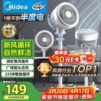 美的（Midea）【暴风循环】空气循环扇大风量摇头电风扇家用台式落地扇轻音卧室节能小风扇柔风轻羽扇 FGA24TQ