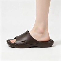 京喜指数 夏季居家用浴室内防滑静音不臭脚情侣凉拖鞋男 咖啡色 40-41