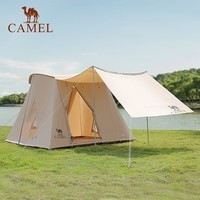 骆驼（CAMEL）骆驼户外精致露营野外棉布加厚天幕帐篷野营便携式屋脊春日帐装备 1V32267130，流沙色