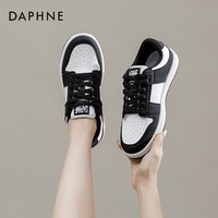 达芙妮软底板鞋女款透气小白鞋2025新款百搭运动休闲鞋黑白熊猫鞋JL 黑色 40