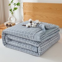 CIBOAKIEIG超柔裸感100%夏日空调被 A类新疆棉花夏凉被 海蓝格 150cm*200cm