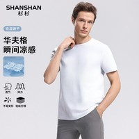 SHANSHAN杉杉【透气】短袖t恤男圆领打底衫吸湿速干夏季新款 白色 XL /180【建议130-145斤】