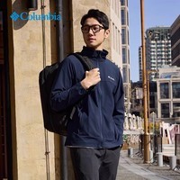 哥伦比亚（Columbia）2026春夏新品户外男子拒水防风软壳衣轻薄休闲运动立领外套WE5801 464-远山蓝 亚太修身版型 2XL (190/104A)